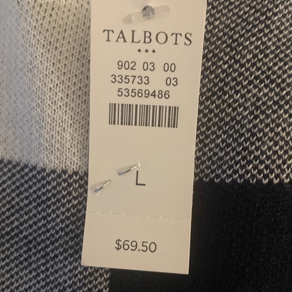 Talbots ladies cotton lightweight woven LS lg check pattern top, Size L - Picture 4 of 6